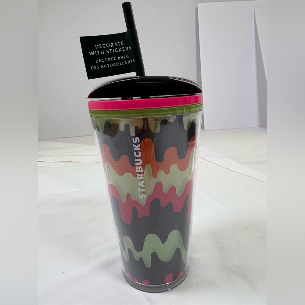 Starbucks Fall 2023 Halloween Tumbler 16 Oz Glow In The Dark Cold Cup W/ Sticker